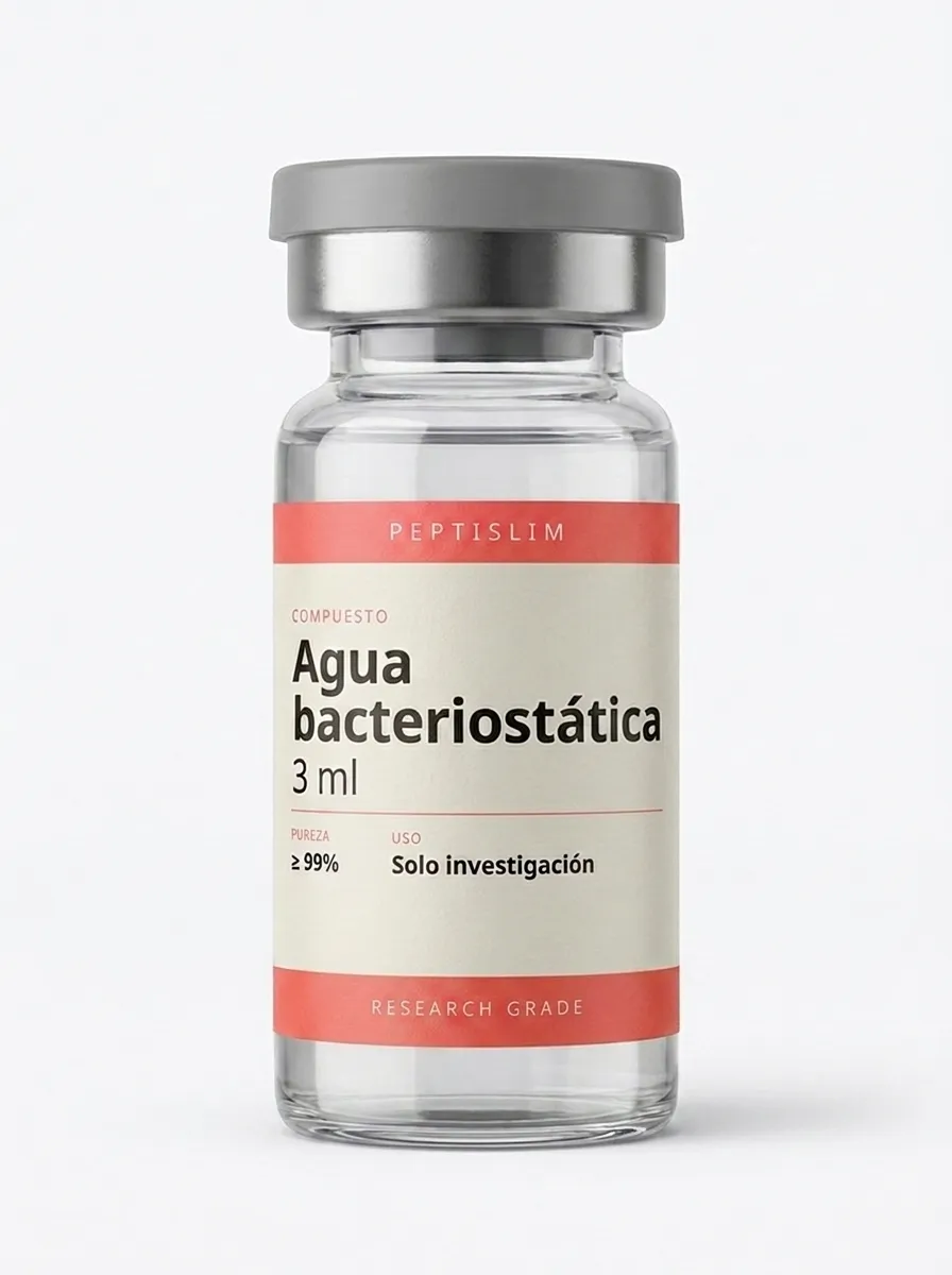 Vial estéril 3 mL de Agua Bacteriostática 3 mL — diluyente bacteriostático para preparación técnica de muestras en entornos de investigación
