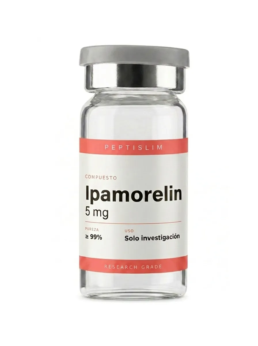 Vial liofilizado de Ipamorelin 5mg - Secretagogo de GH para investigación en composición corporal