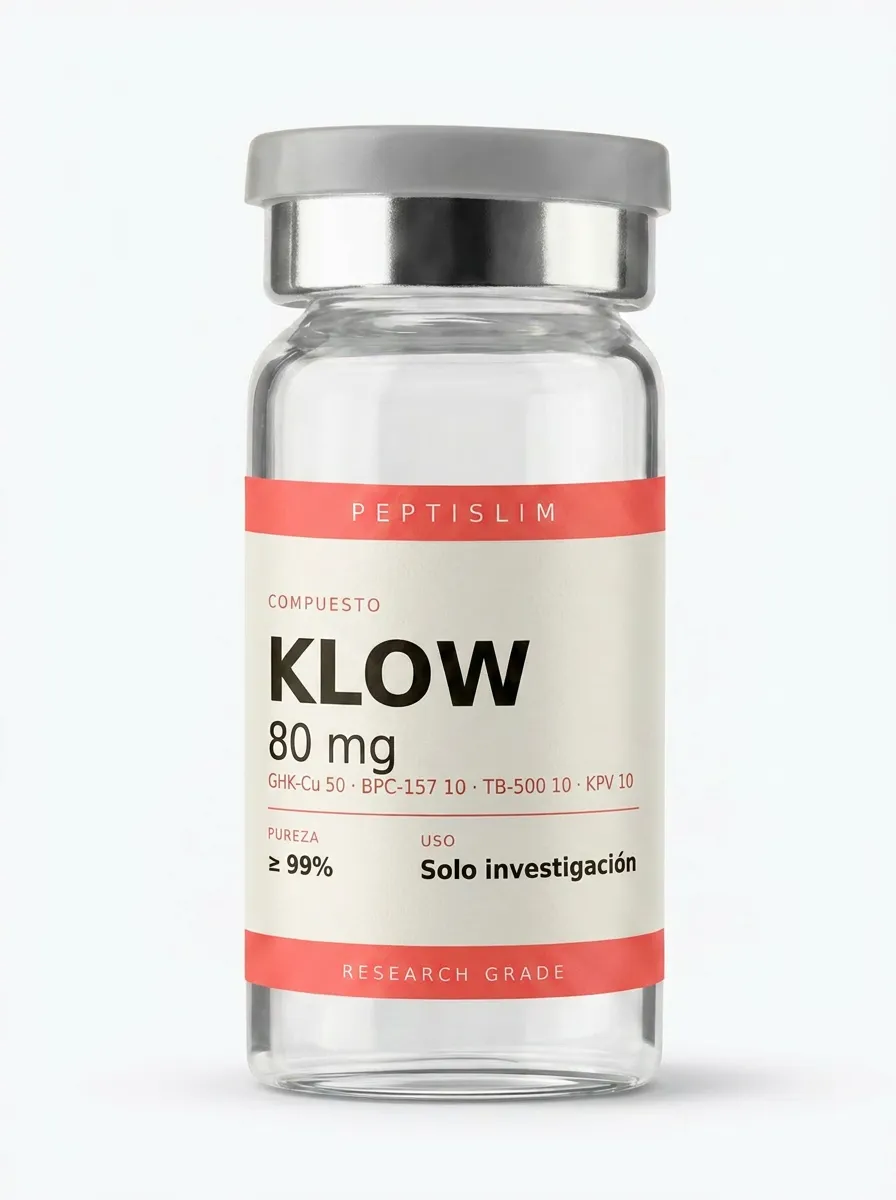 Vial liofilizado 80 mg de KLOW 80 mg — fórmula premium para protocolos experimentales de señalización dérmica y regeneración integral