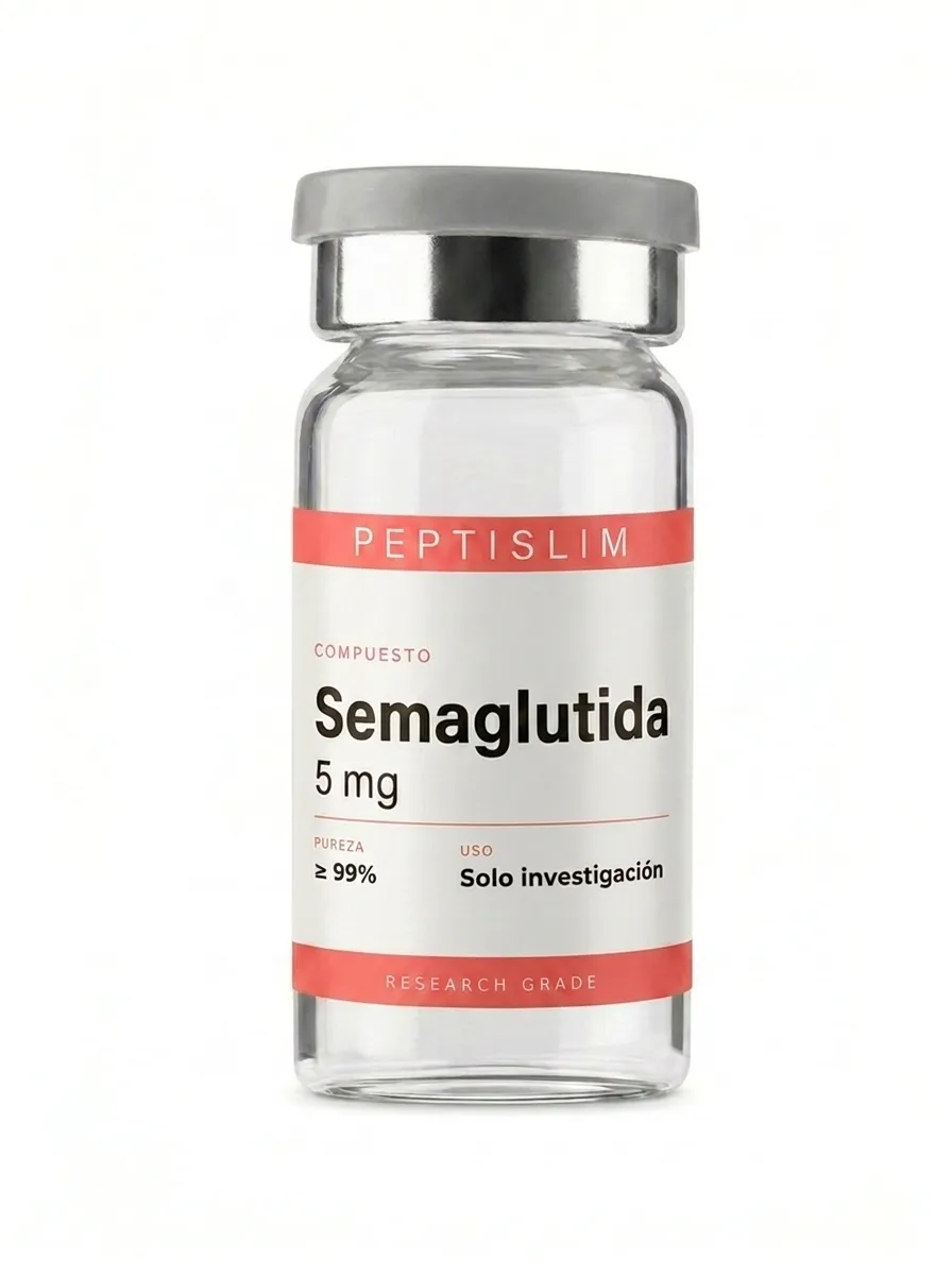 Vial liofilizado de Semaglutida 5mg - Péptido GLP-1 para investigación en control de peso México